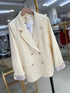 Double Breasted Folded Sleeves Blazer